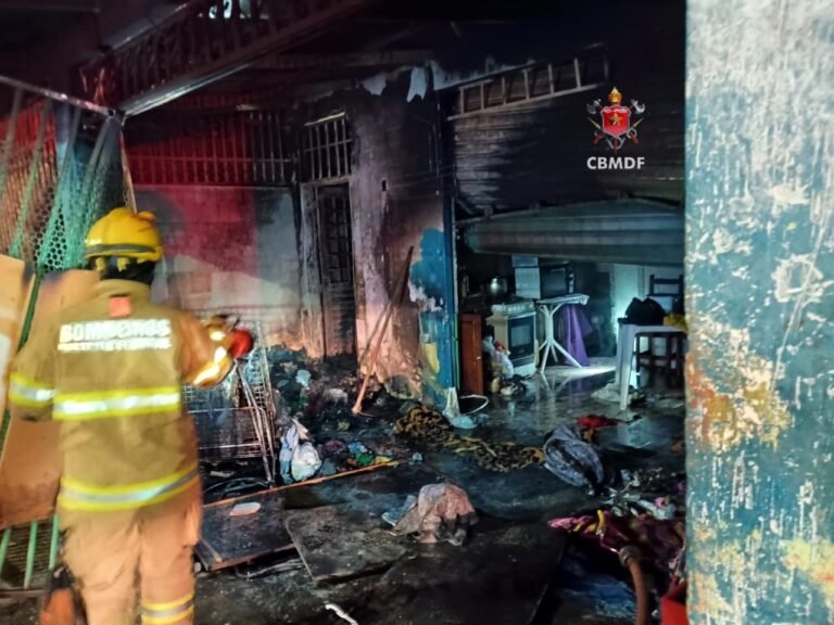 Incêndio em residência deixa duas crianças feridas por inalação de fumaça em Ceilândia