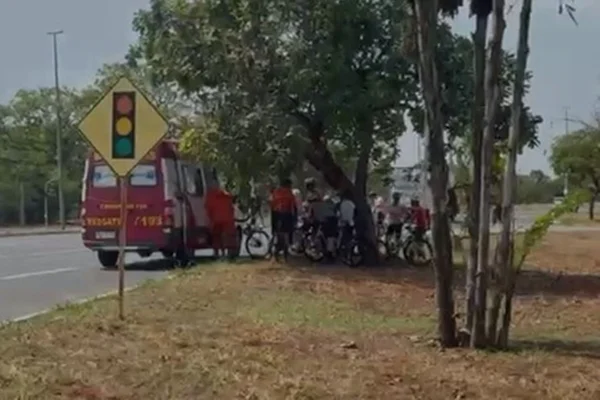 Ciclista é atingido com barra de ferro no rosto durante treino no DF