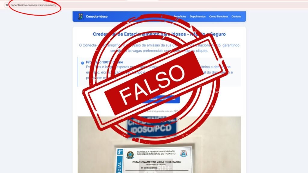 Sites falsos tentam enganar idosos com credencial de estacionamento no DF