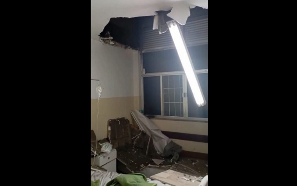 teto desaba em quarto do hospital da PM onde paciente dormia