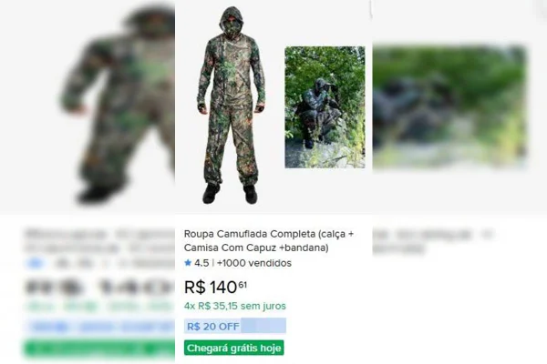 Fardas do CV: como faccionados compram camuflados e armas na internet