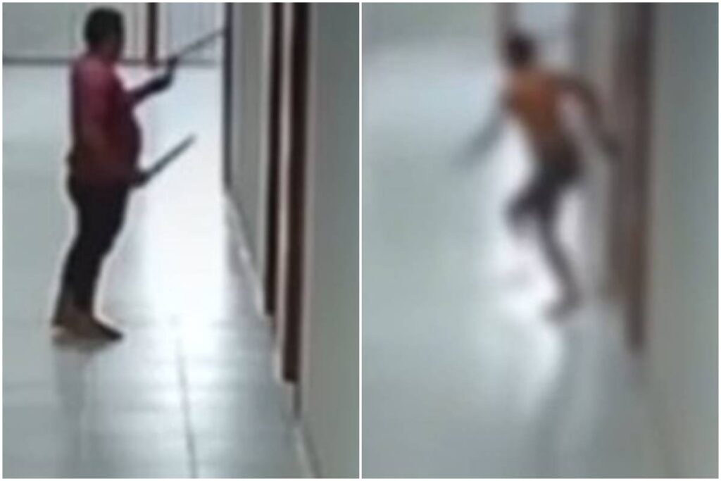 Facada na bunda: homem invade hotel e ataca rival na frente da esposa