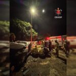 Duas pessoas ficam feridas após carro bater em mureta no DF